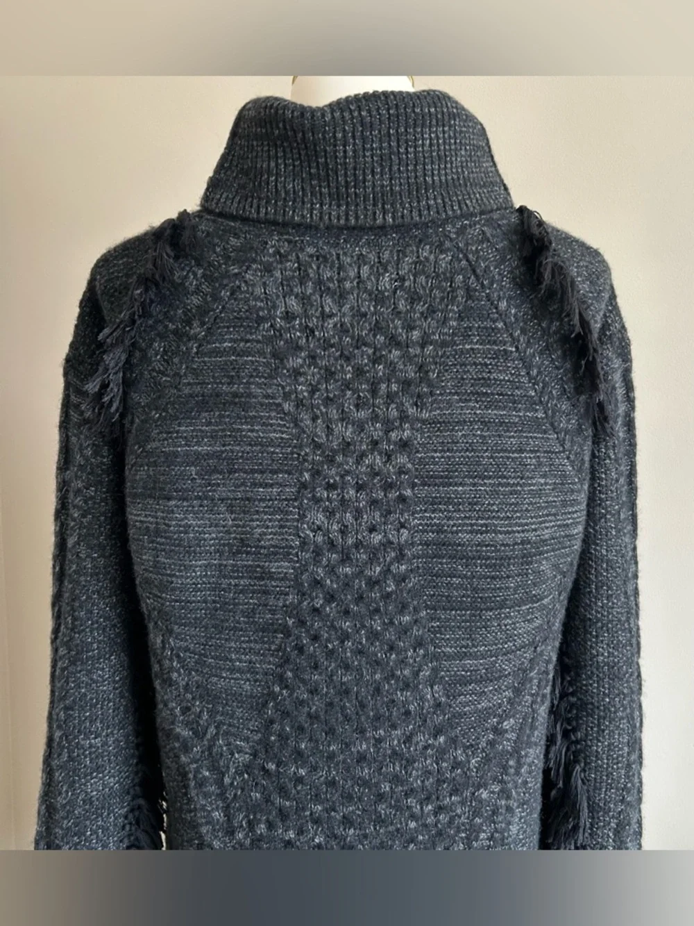 Kit and Ace 100% Cashmere/Silk Cowl Neck Charcoal Grey Pullover Sweater - Picture 7 of 12